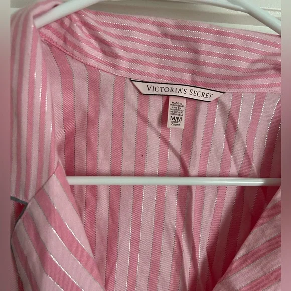 Victoria’s Secret Shine Button Down Collared long Sleeve “Flannel” Pajama Set - Picture 4 of 9